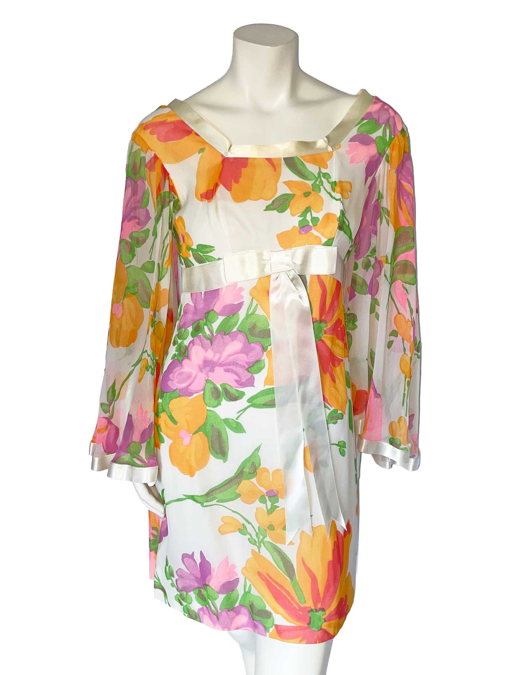 1960s Mod Floral Dress