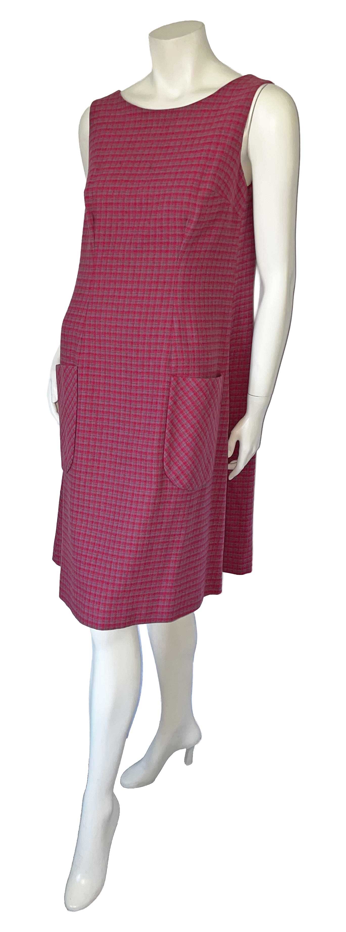 1960s pink Pendleton wool shift dress