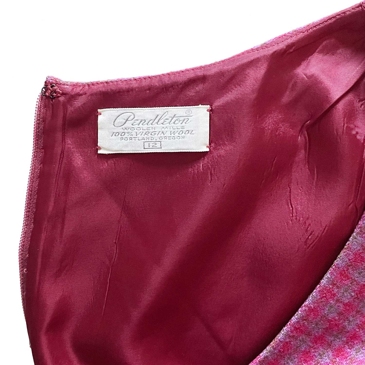 1960s pink Pendleton wool shift dress