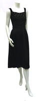 1940s rhinestone studded black dress