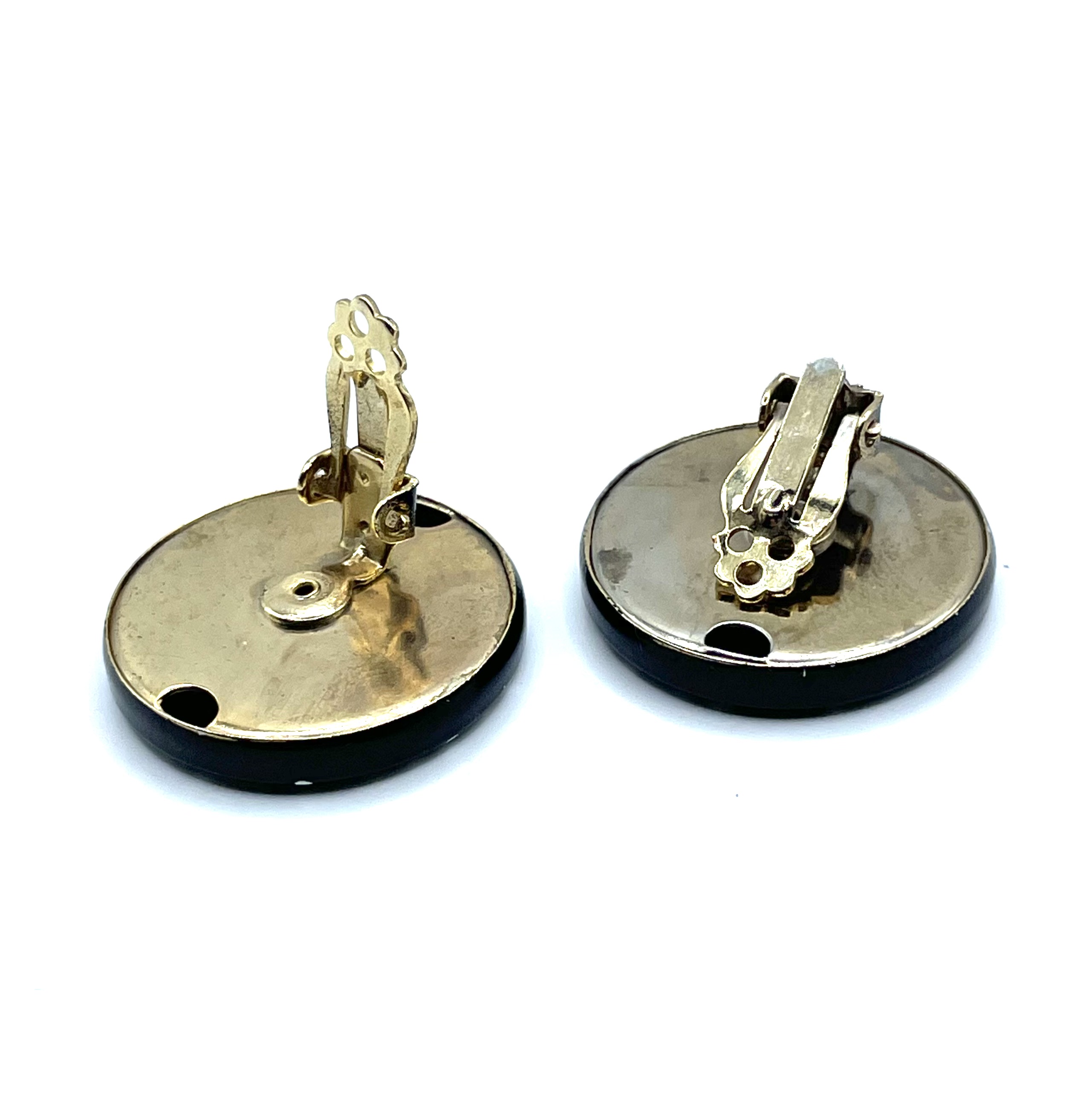 Black and white polka dot earrings