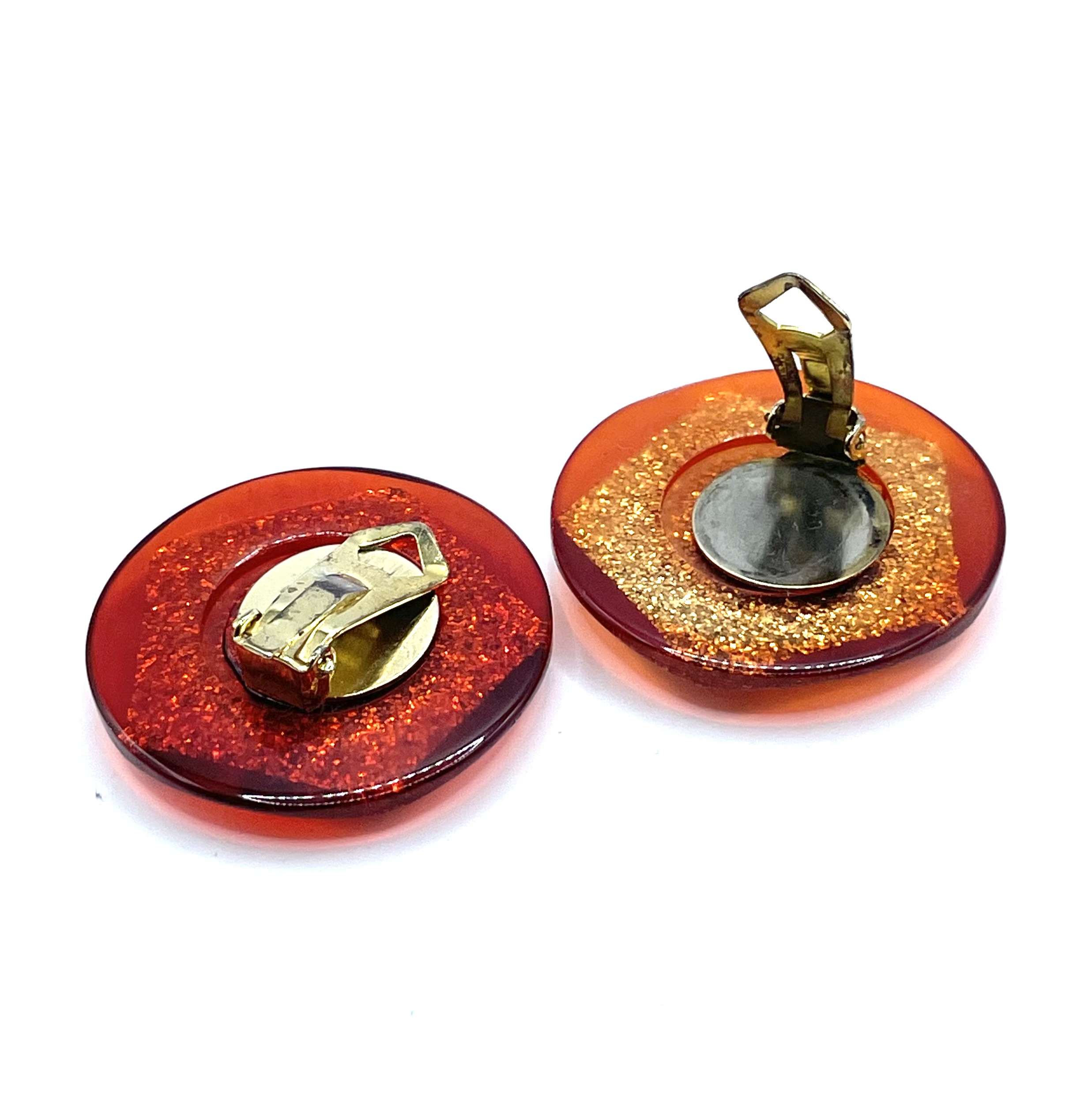 Red clip earrings