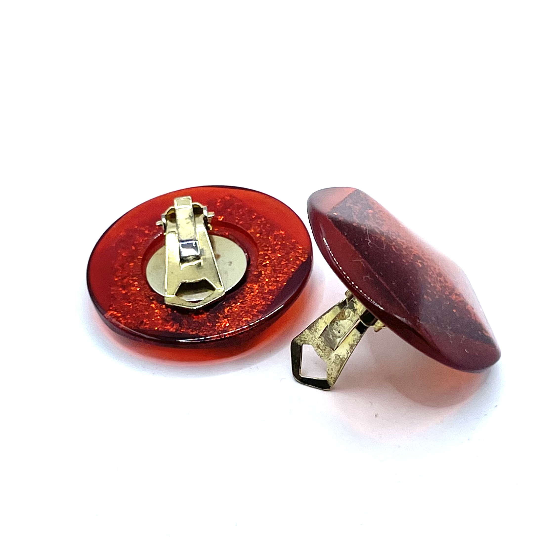 Red clip earrings