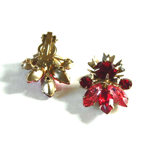 red rhinestone earrings
