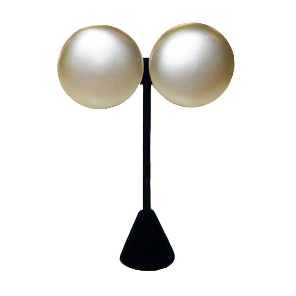 Giant 1950's pearly button earrings