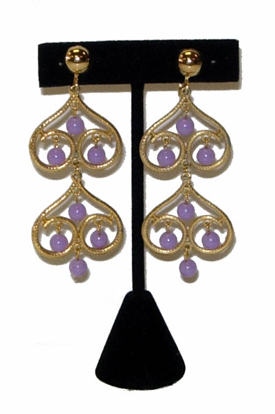 1960's long drop clip on earrings