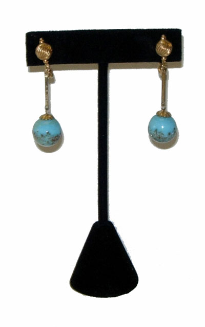 1960's art glass pierced earrings by Lewis Segal