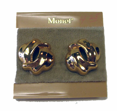 Gold tone Monet clip earrings