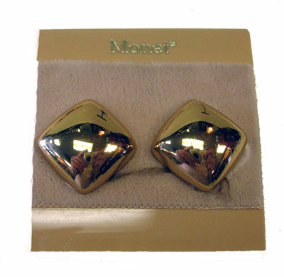 Gold tone Monet clip earrings