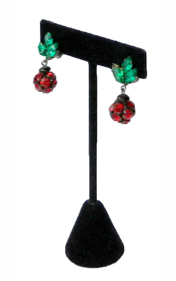 Austrian rhinestone cherry earrings
