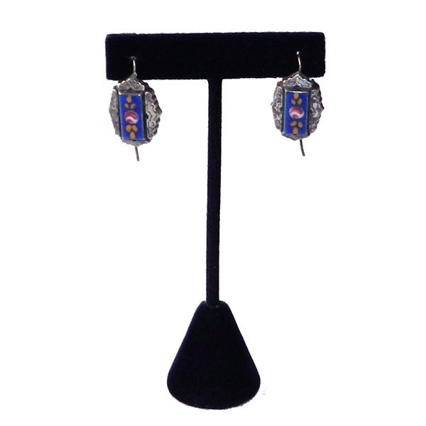 Enameled sterling earrings