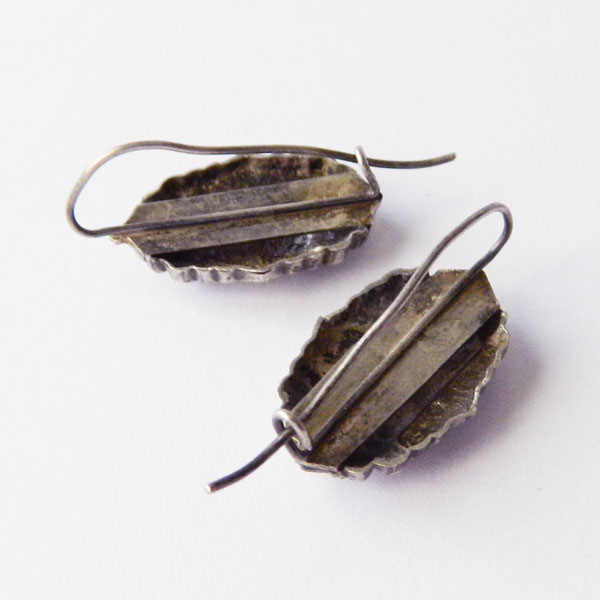 Enameled sterling earrings
