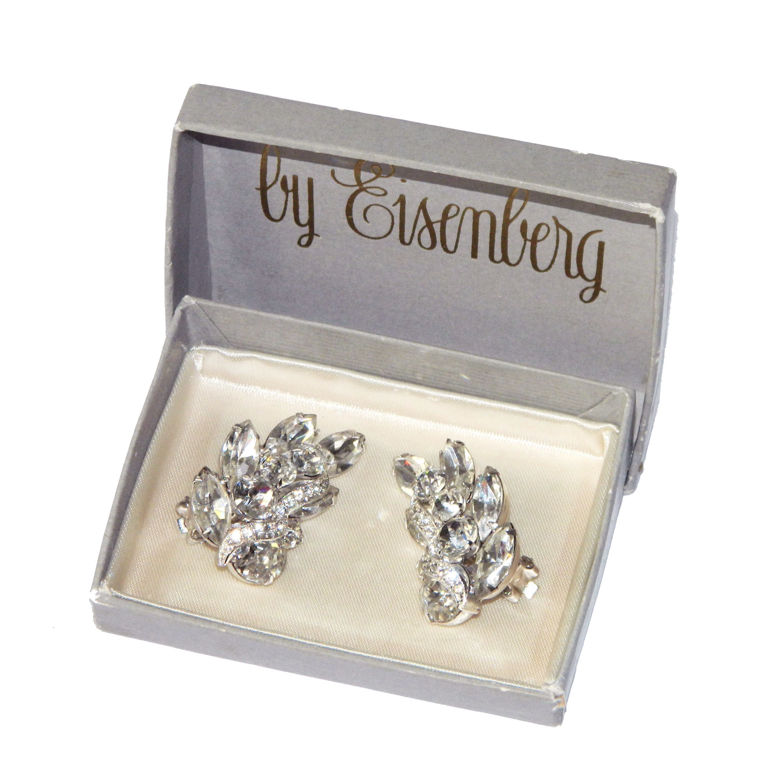 1950's Eisenberg rhinestone earrings