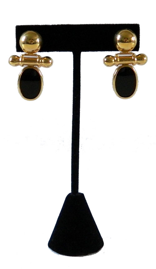 14k gold and black onyx earrings