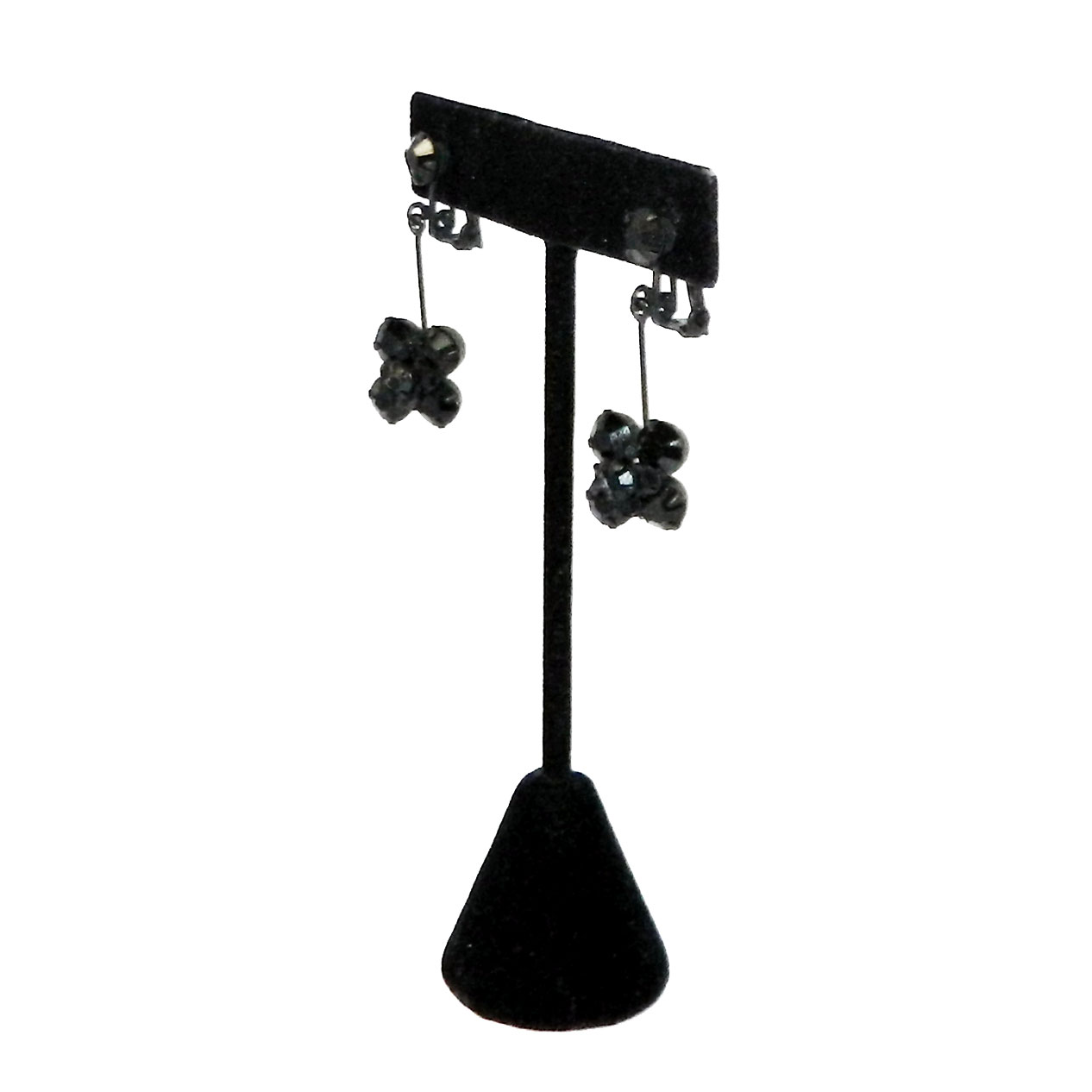 Black rhinestone drop earrings