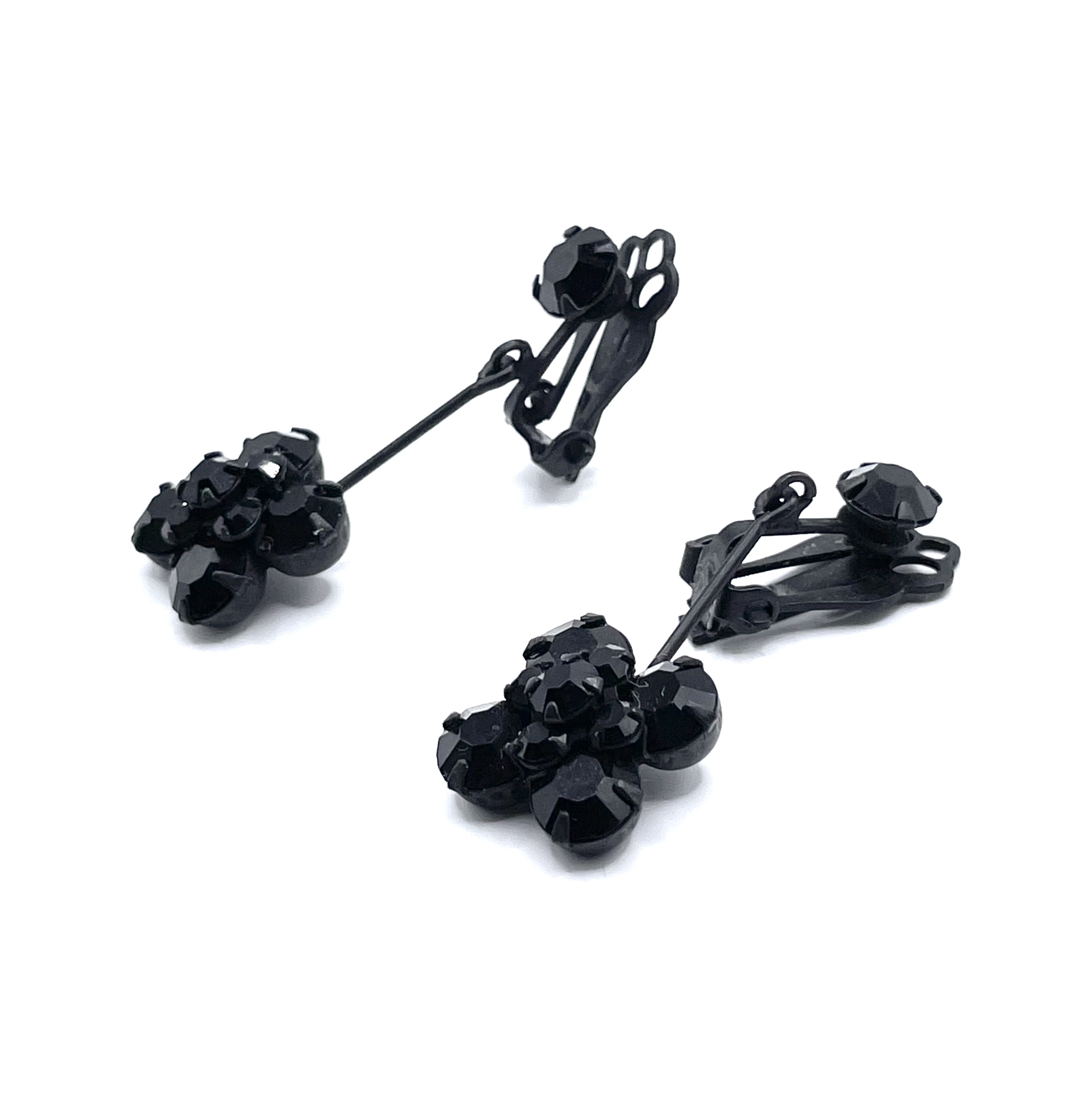 1950s jet earrings