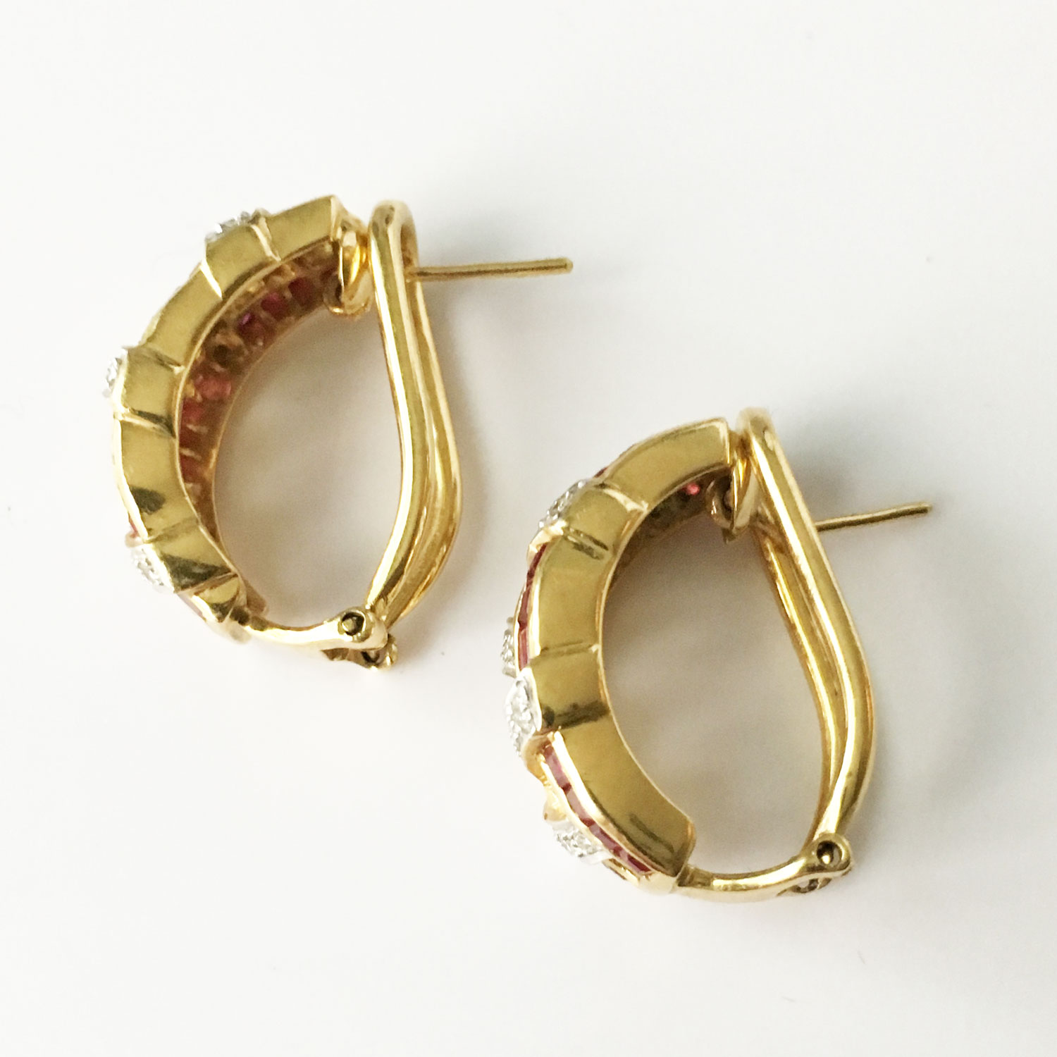 Diamond and ruby earrings