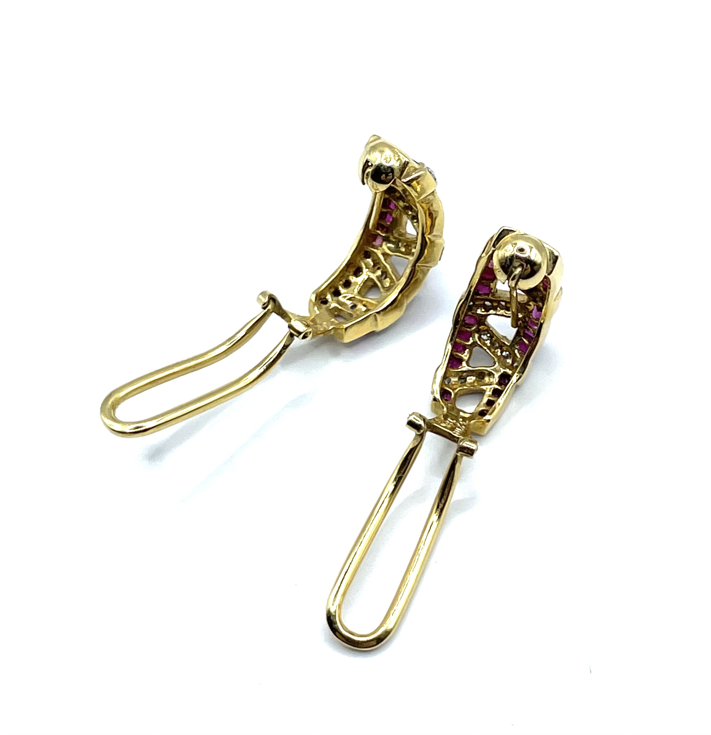 Diamond and ruby earrings