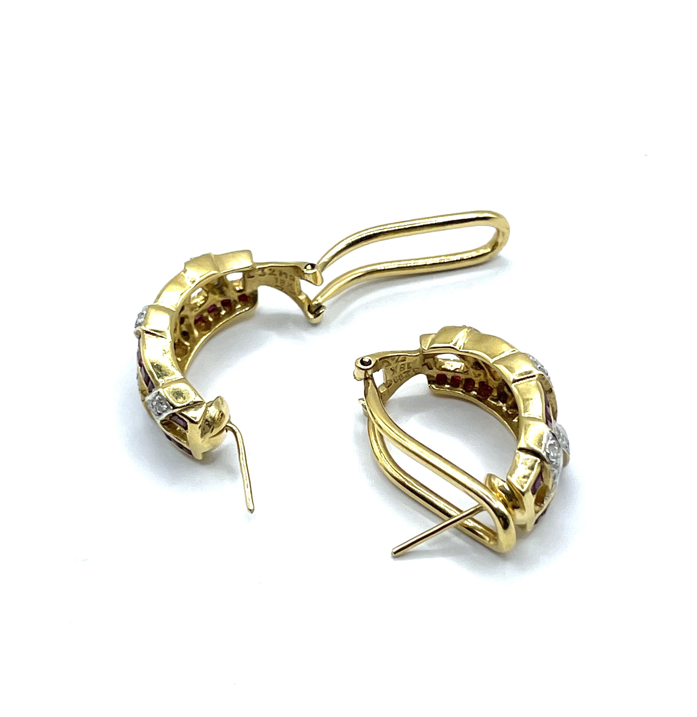 Diamond and ruby earrings