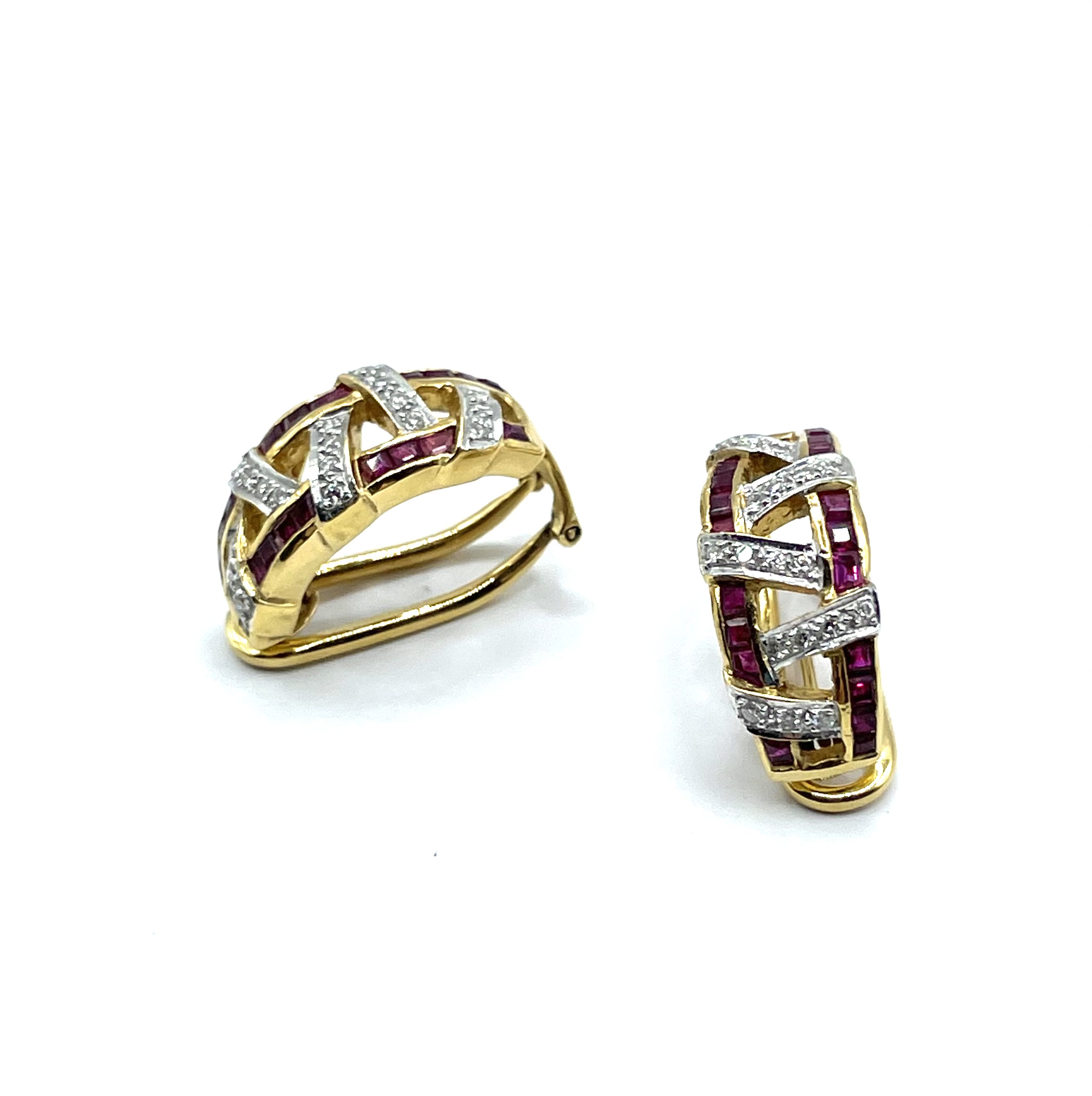 Diamond and ruby earrings