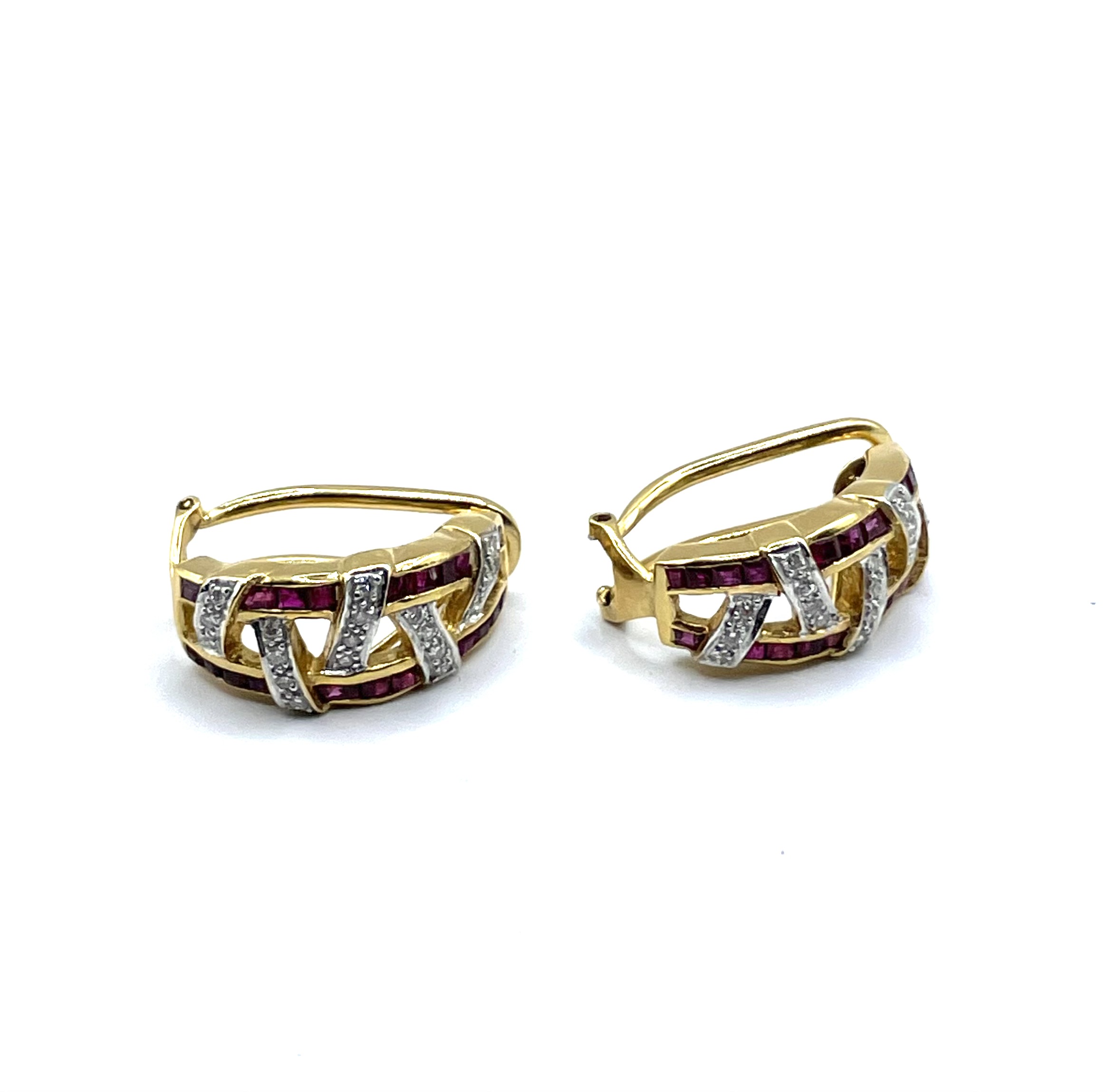 Diamond and ruby earrings