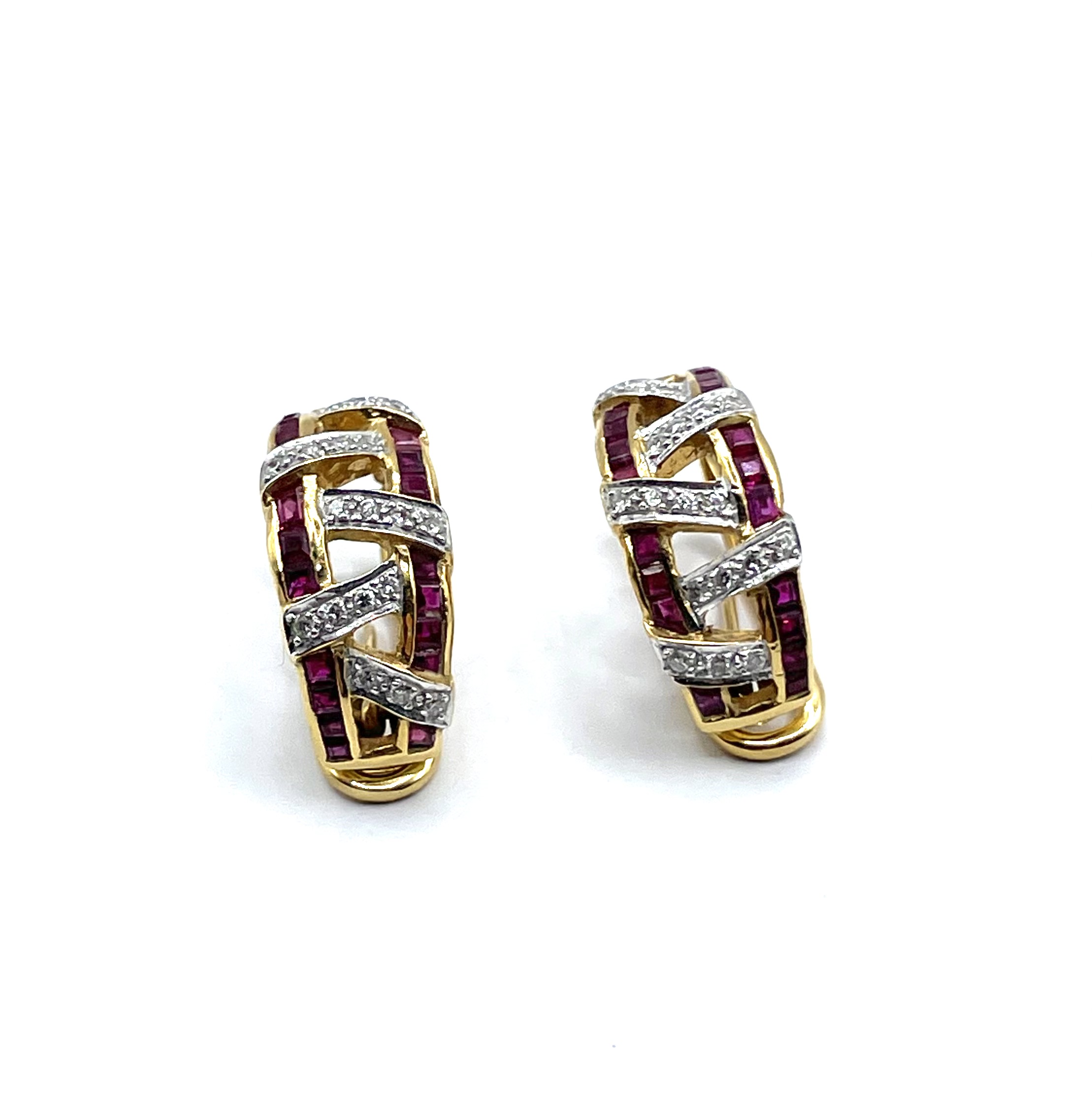 Diamond and ruby earrings