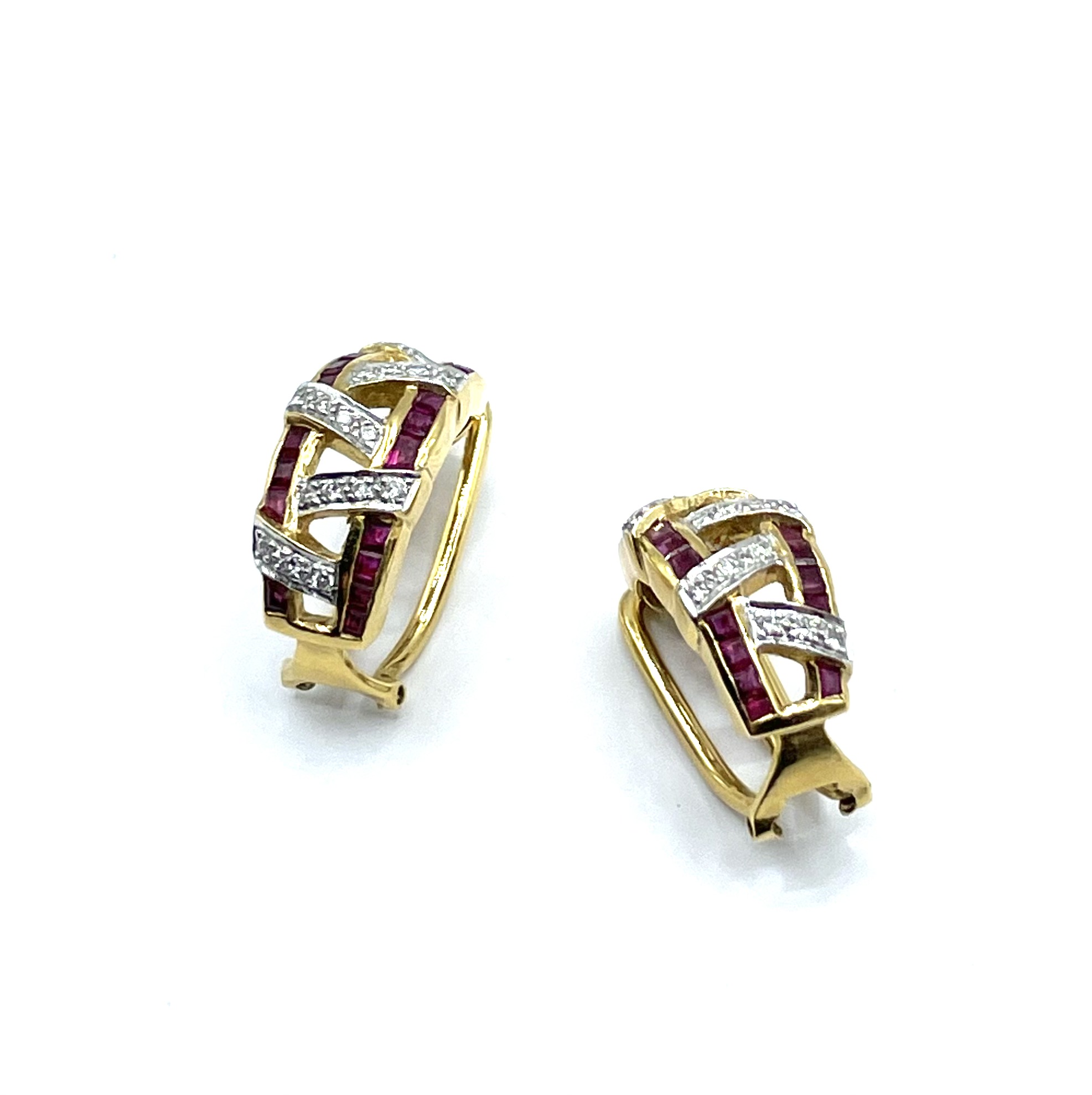 Diamond and ruby earrings
