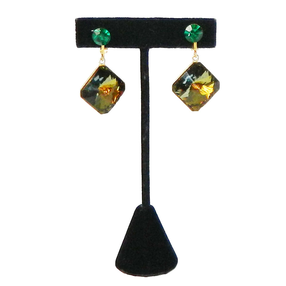 Green drop earrings