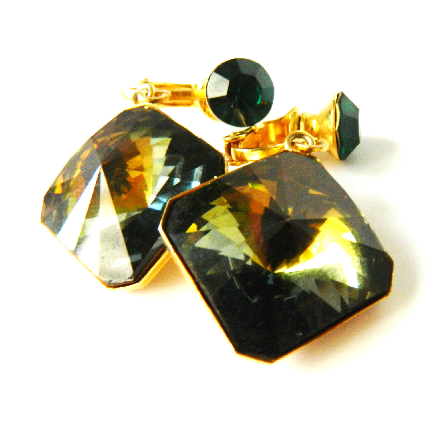 green drop earrings