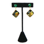 Green drop earrings