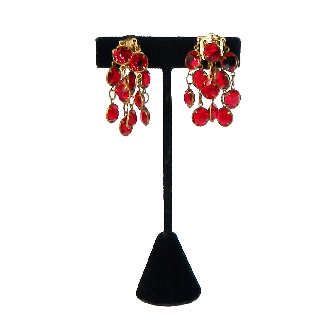 Red chandelier earrings