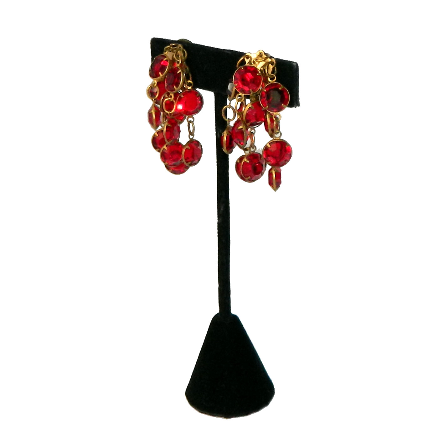 Red chandelier earrings