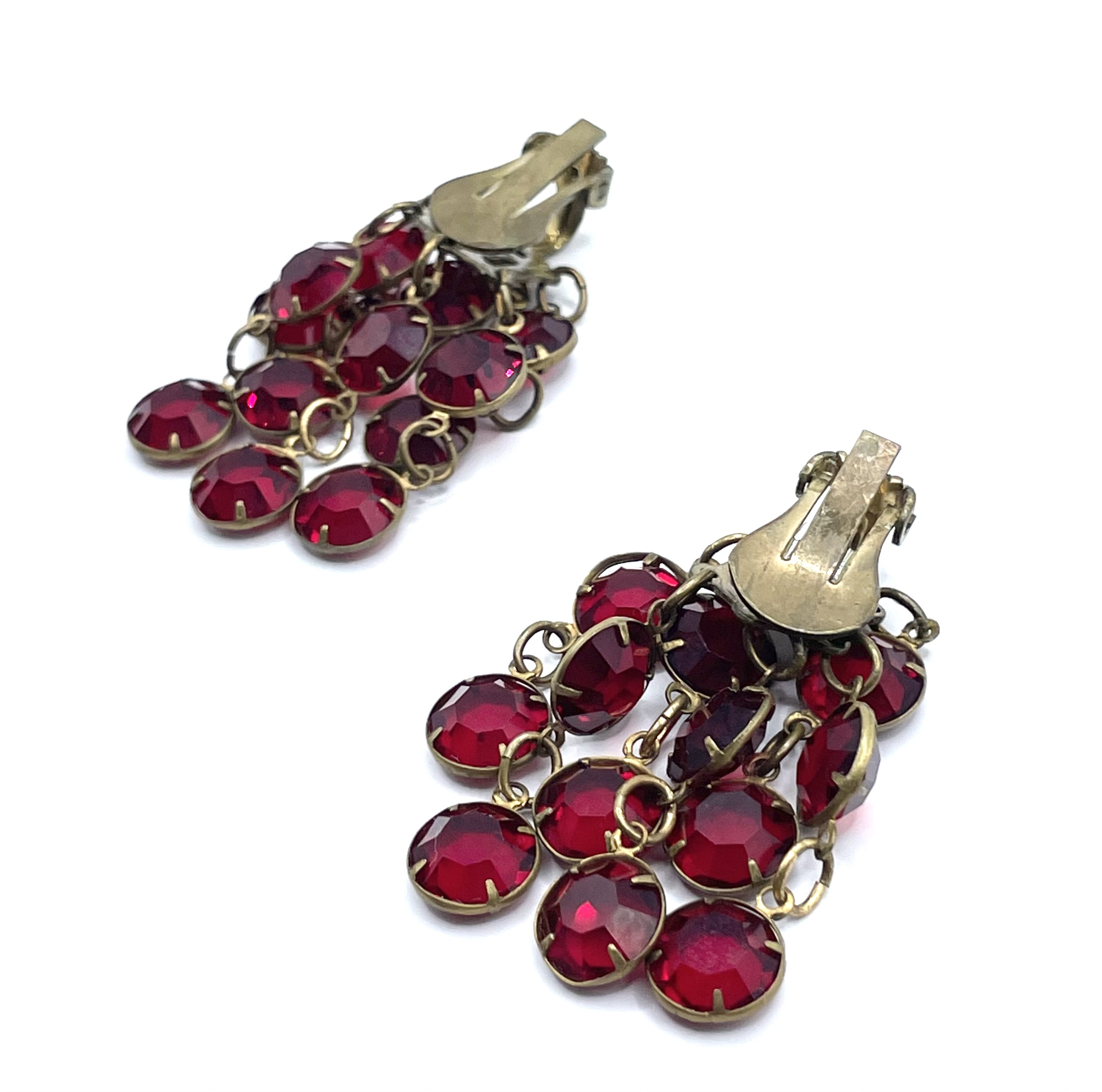 red chandelier earrings