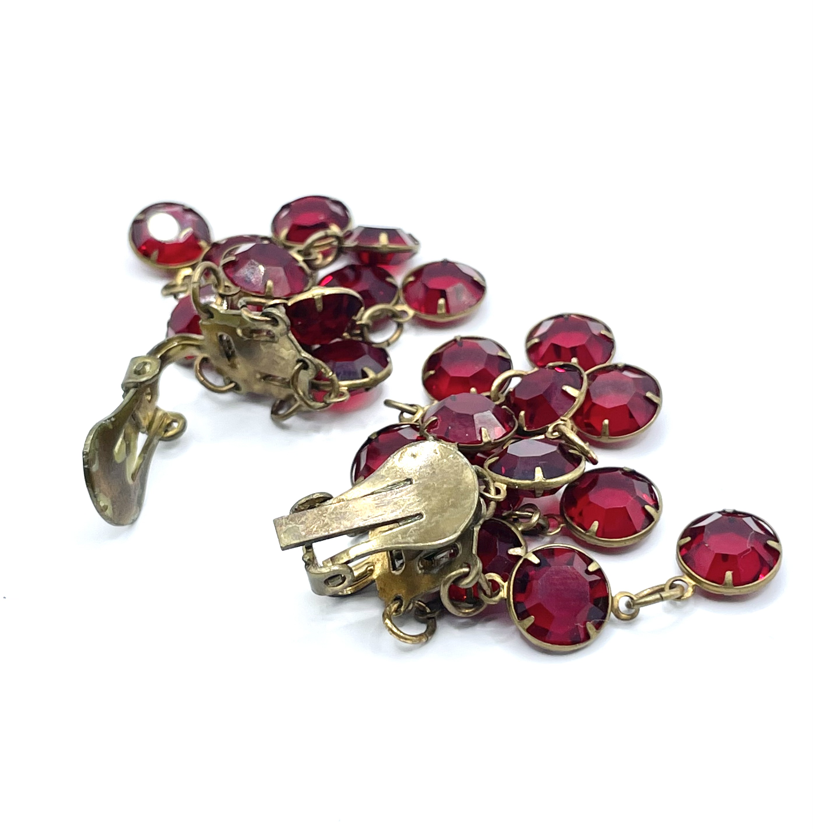 Red chandelier earrings
