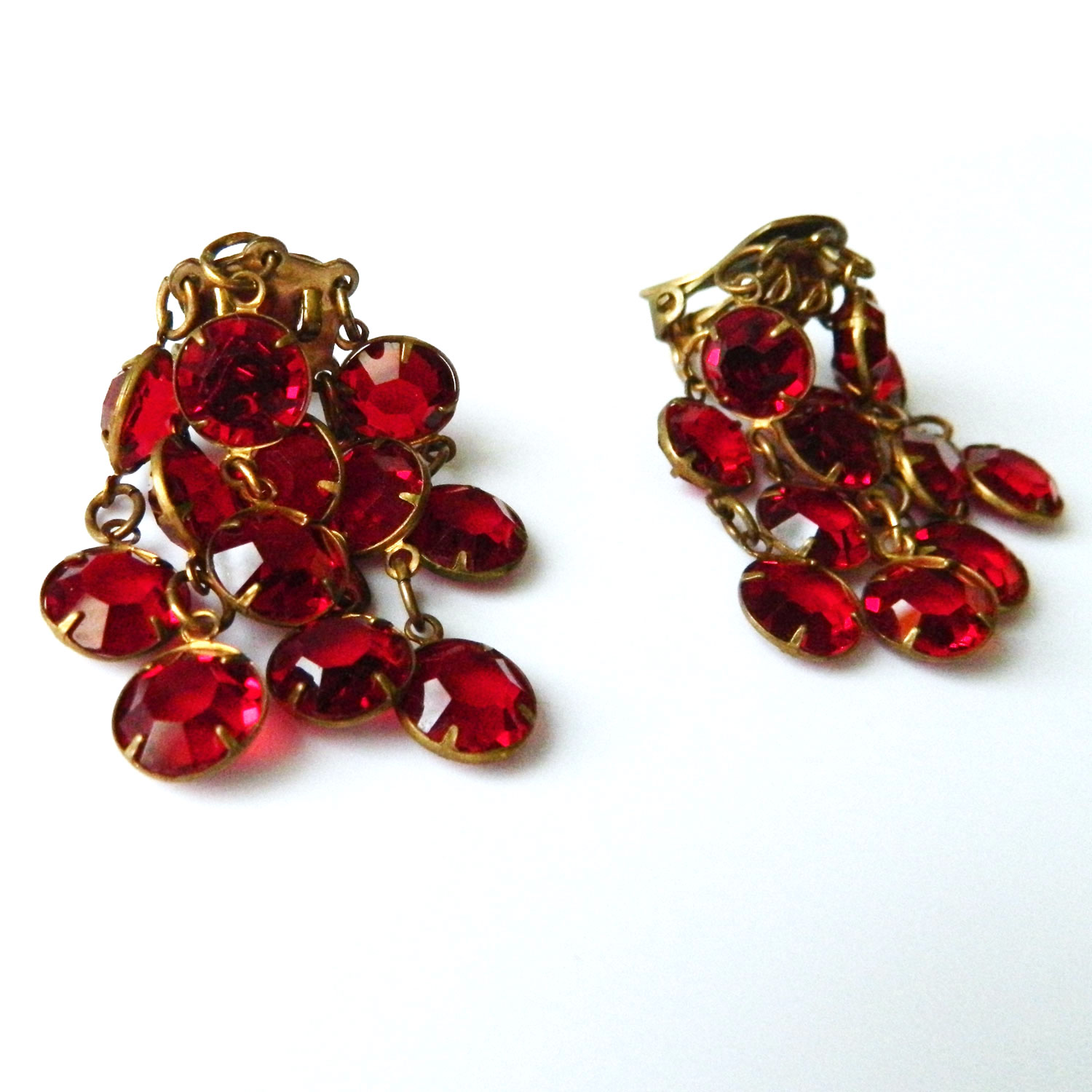Red chandelier earrings