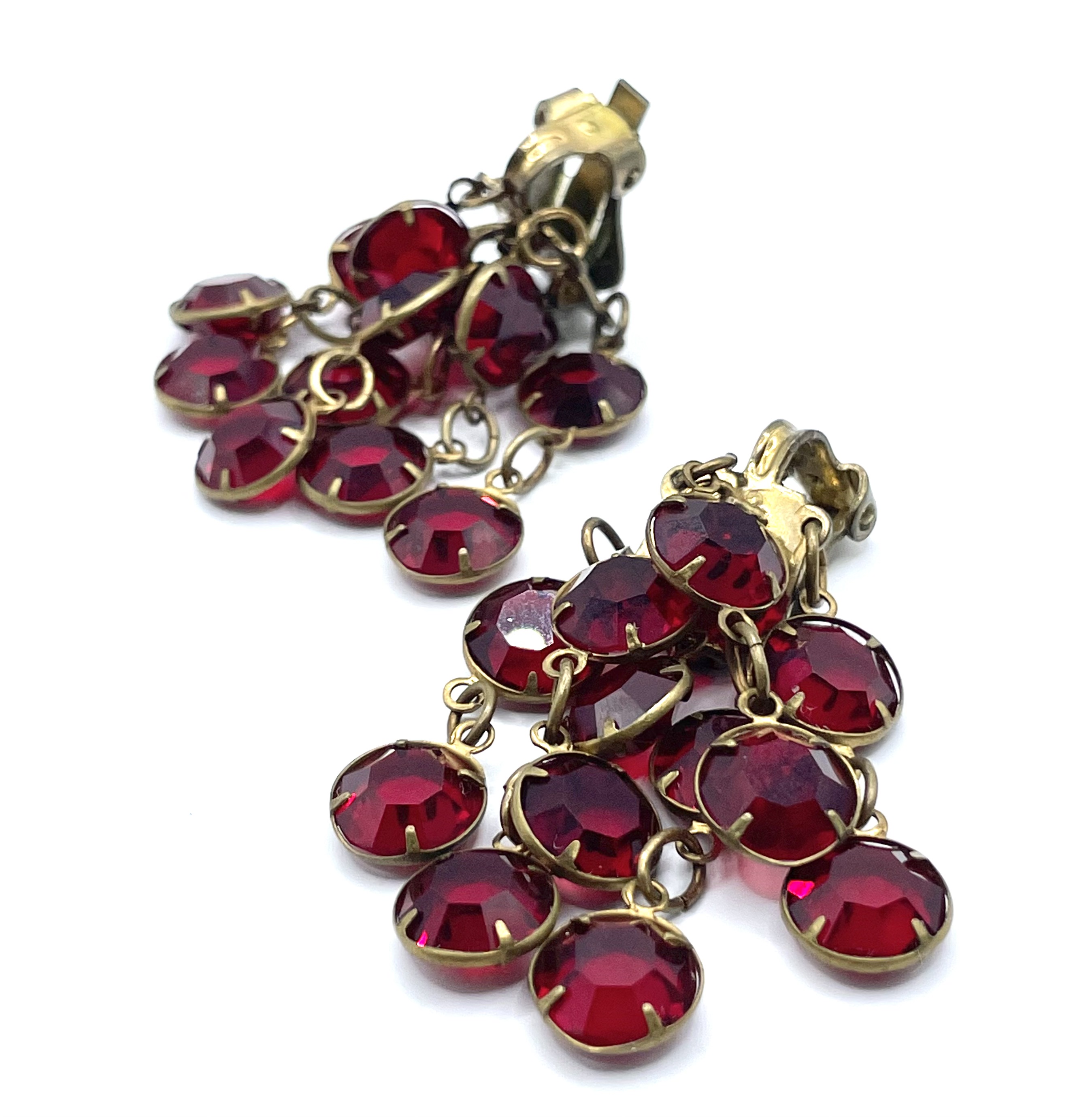 Red chandelier earrings