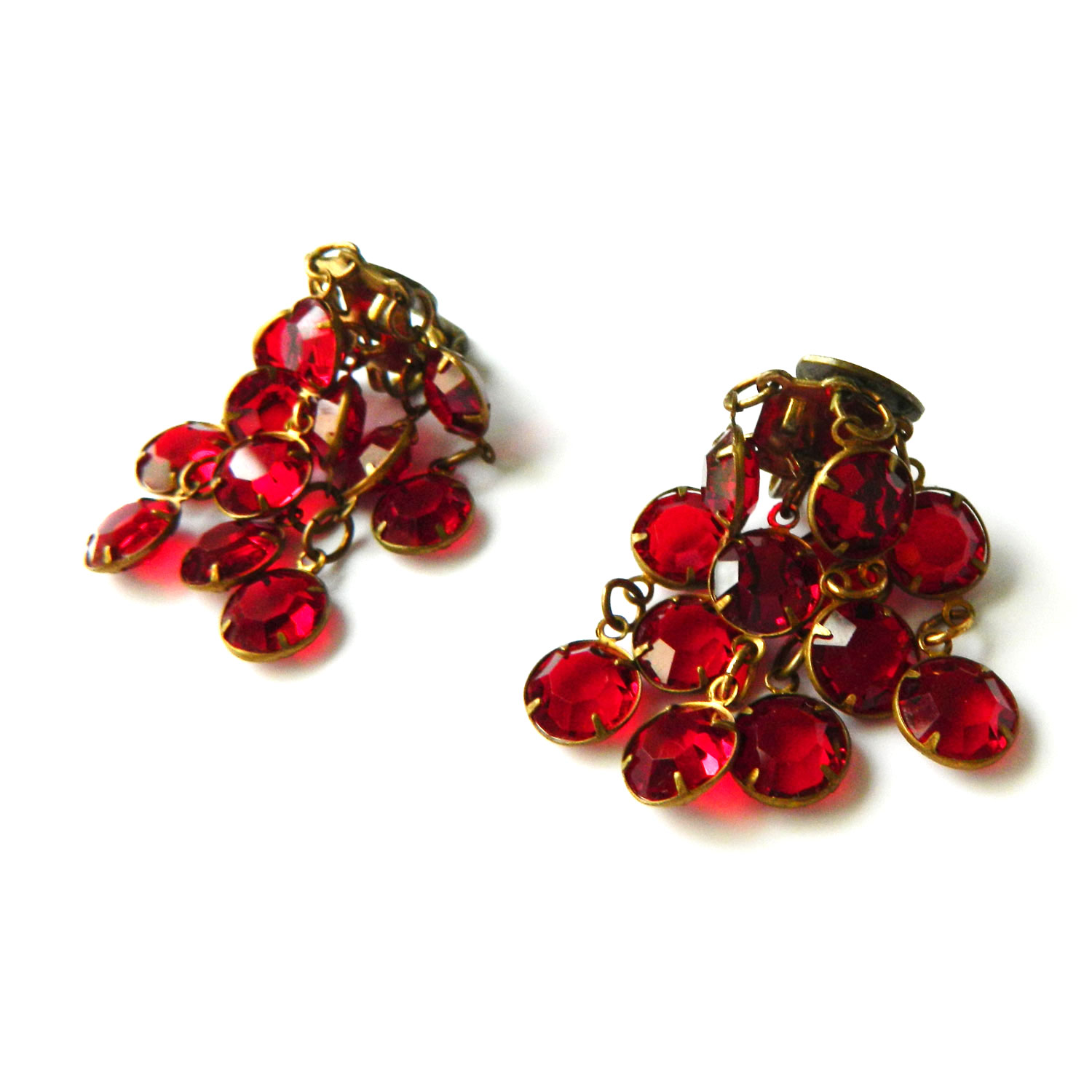 Red chandelier earrings