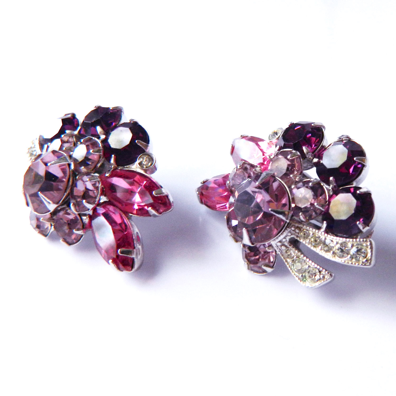 1950's Eisenberg rhinestone earrings