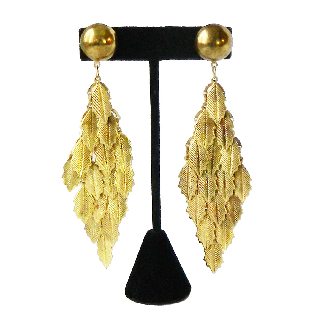 Green rhinestone drop earrings