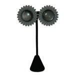 grey flower earrings