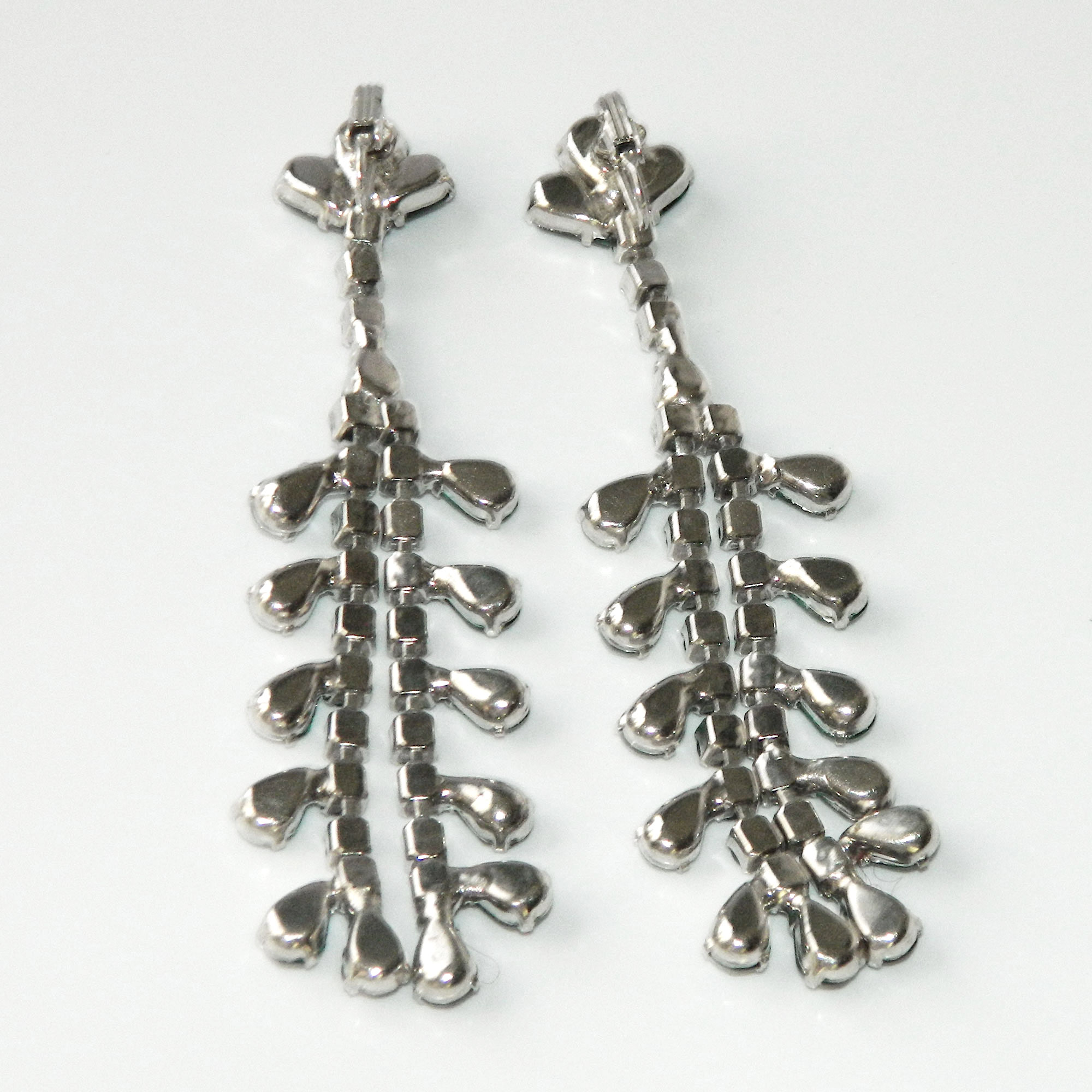 Green rhinestone drop earrings