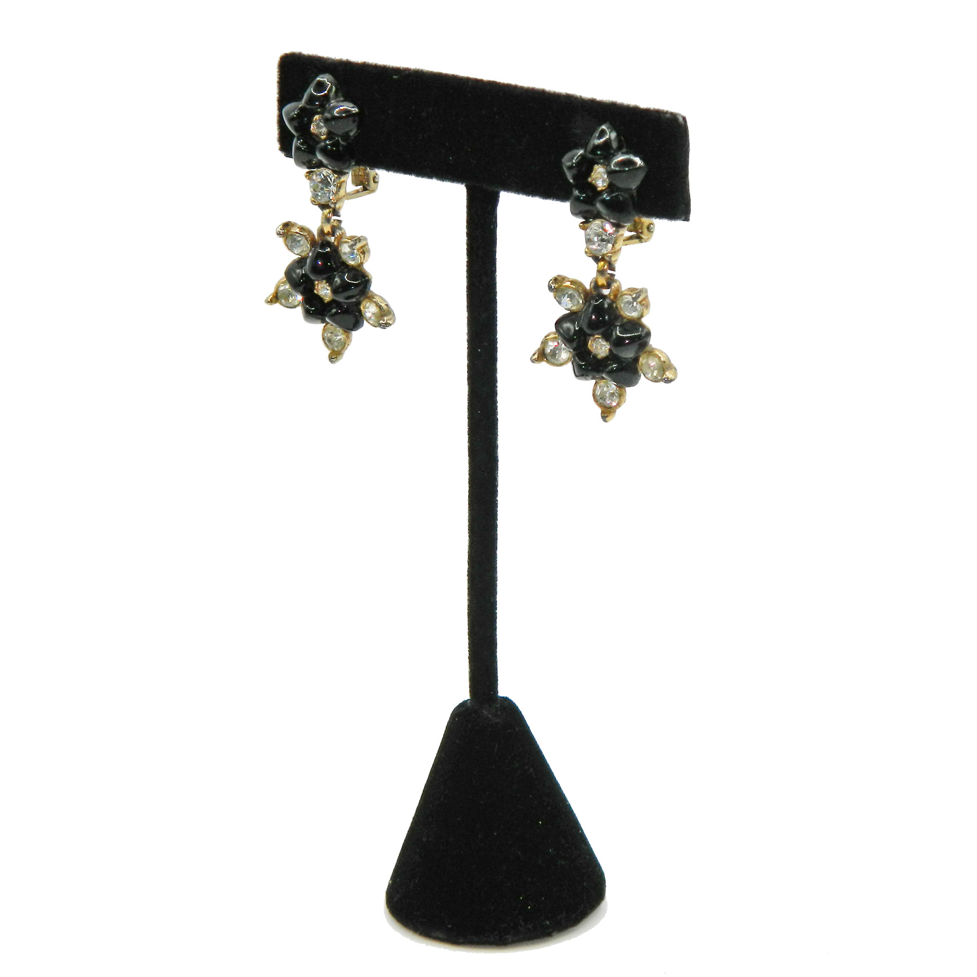 1950s Bogoff rhinestone earrings