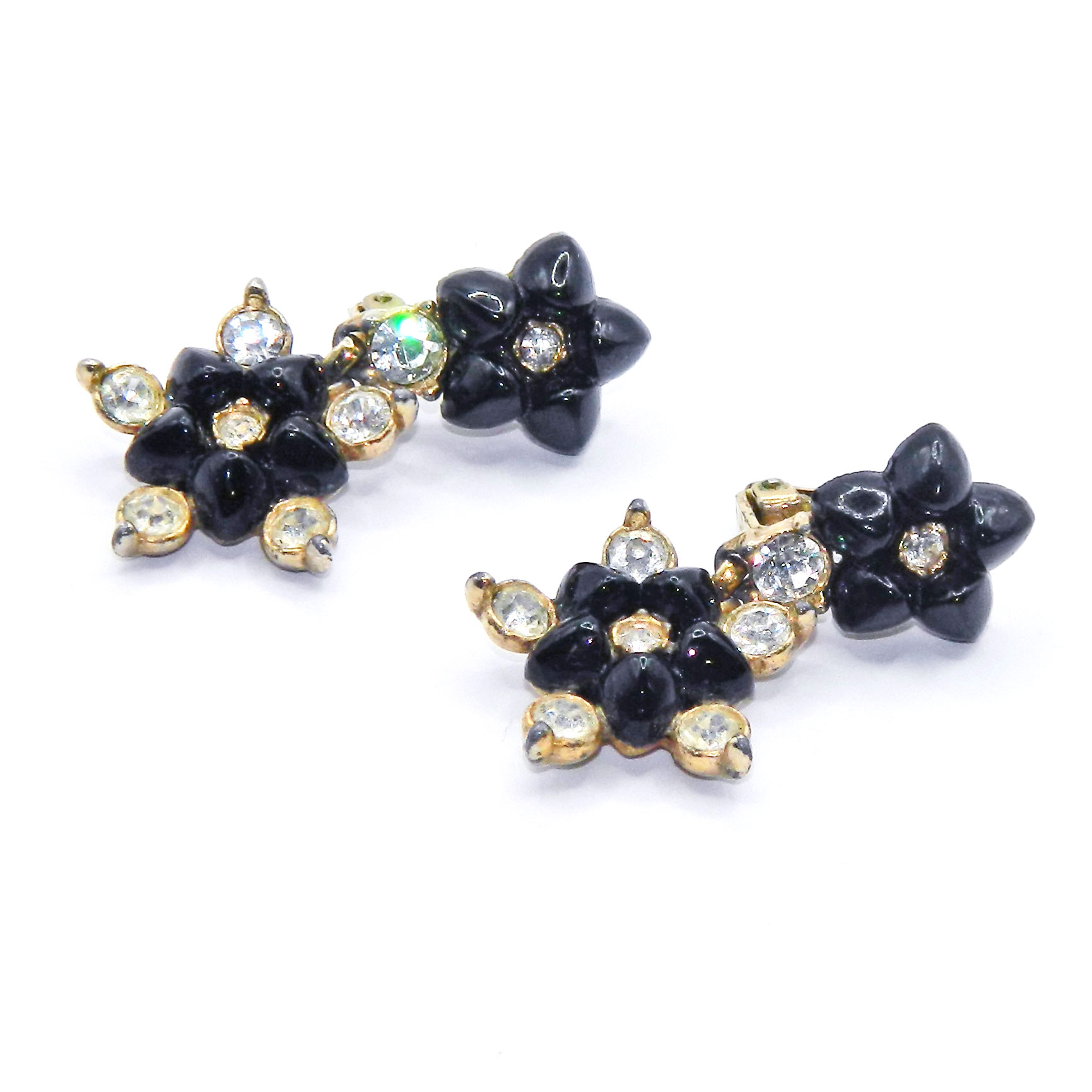 1940's Bogoff rhinestone earrings