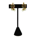 1950s rhinestone and faux pearl earrings