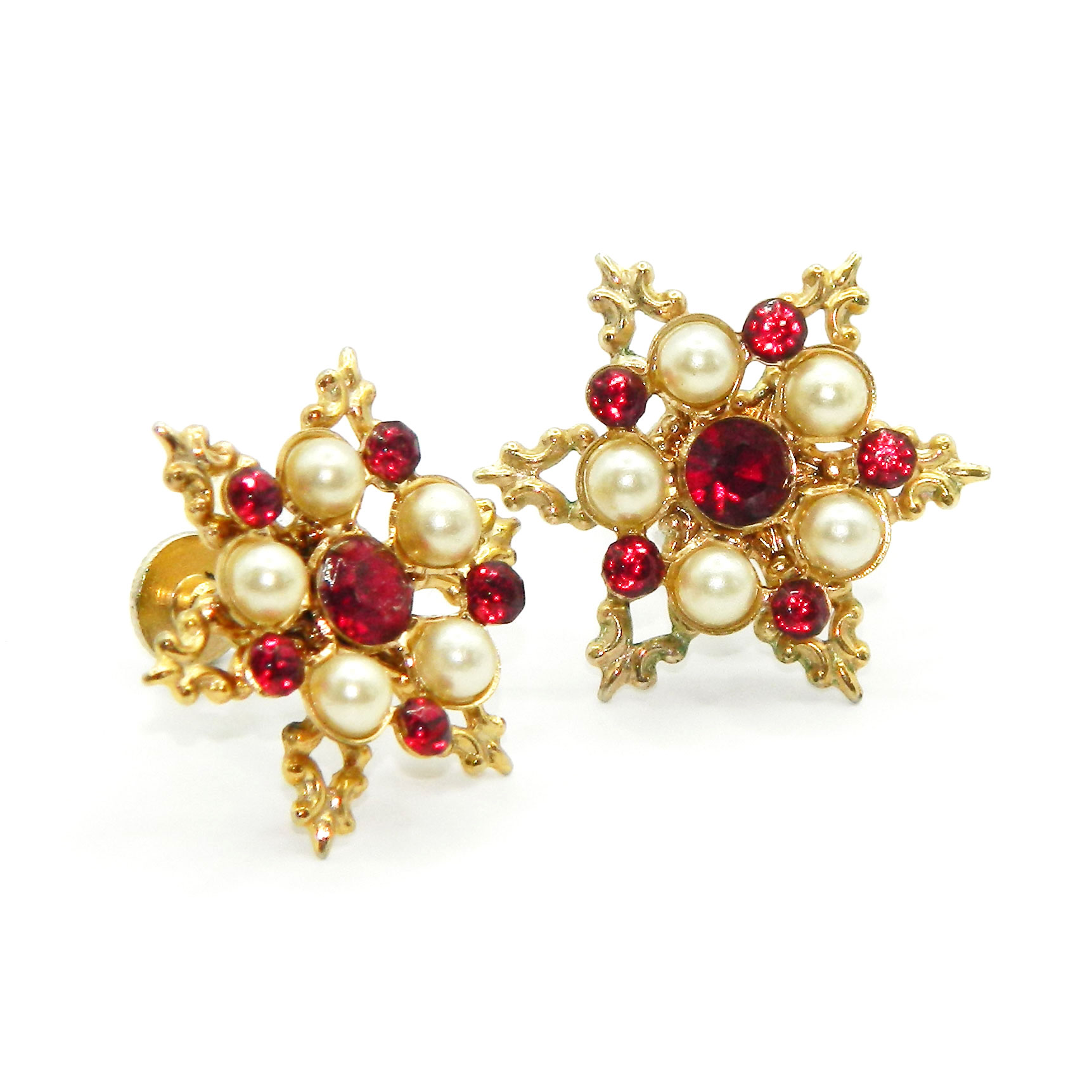 Rhinestone snowflake earrings