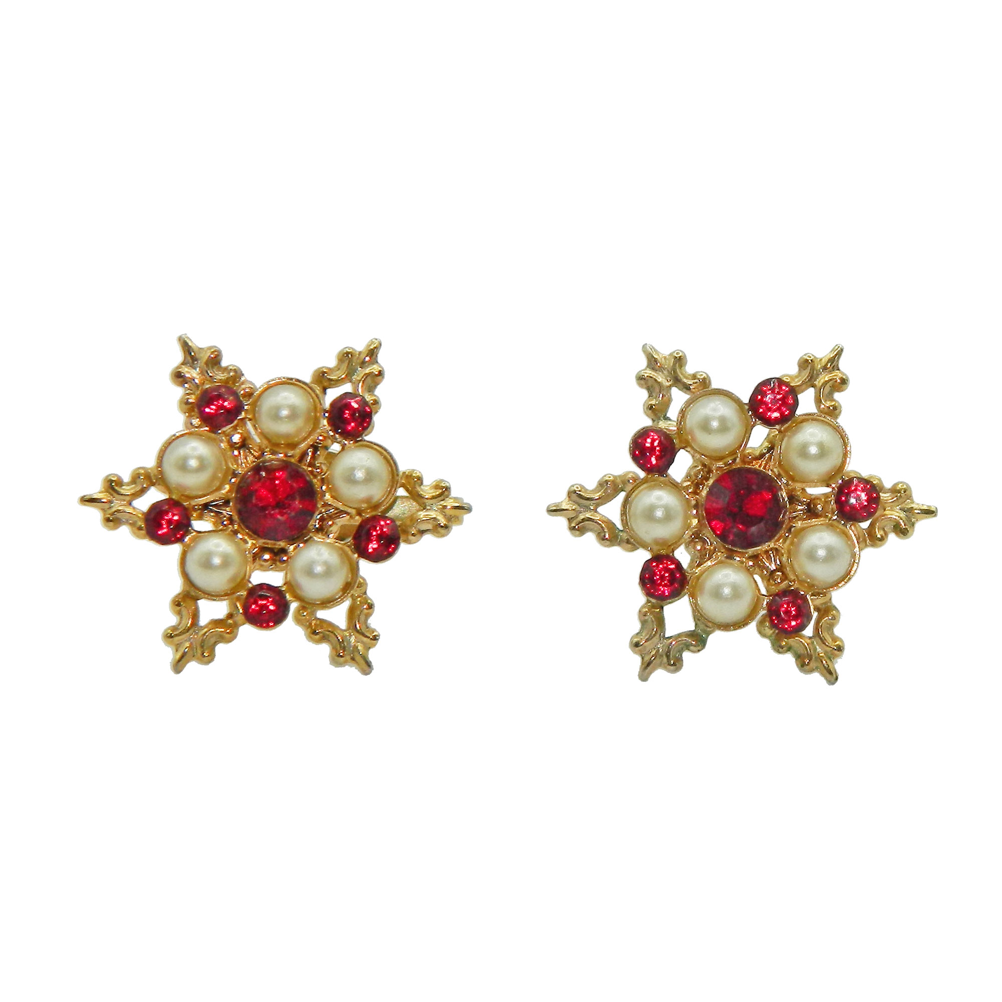Rhinestone snowflake earrings