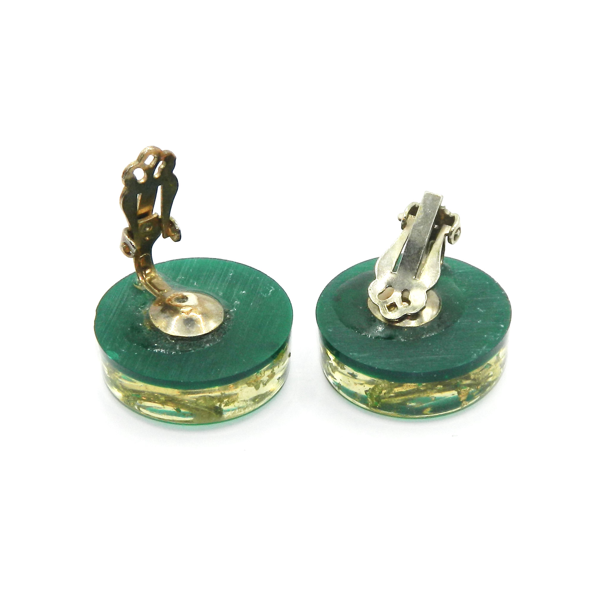 Gold flake resin earrings