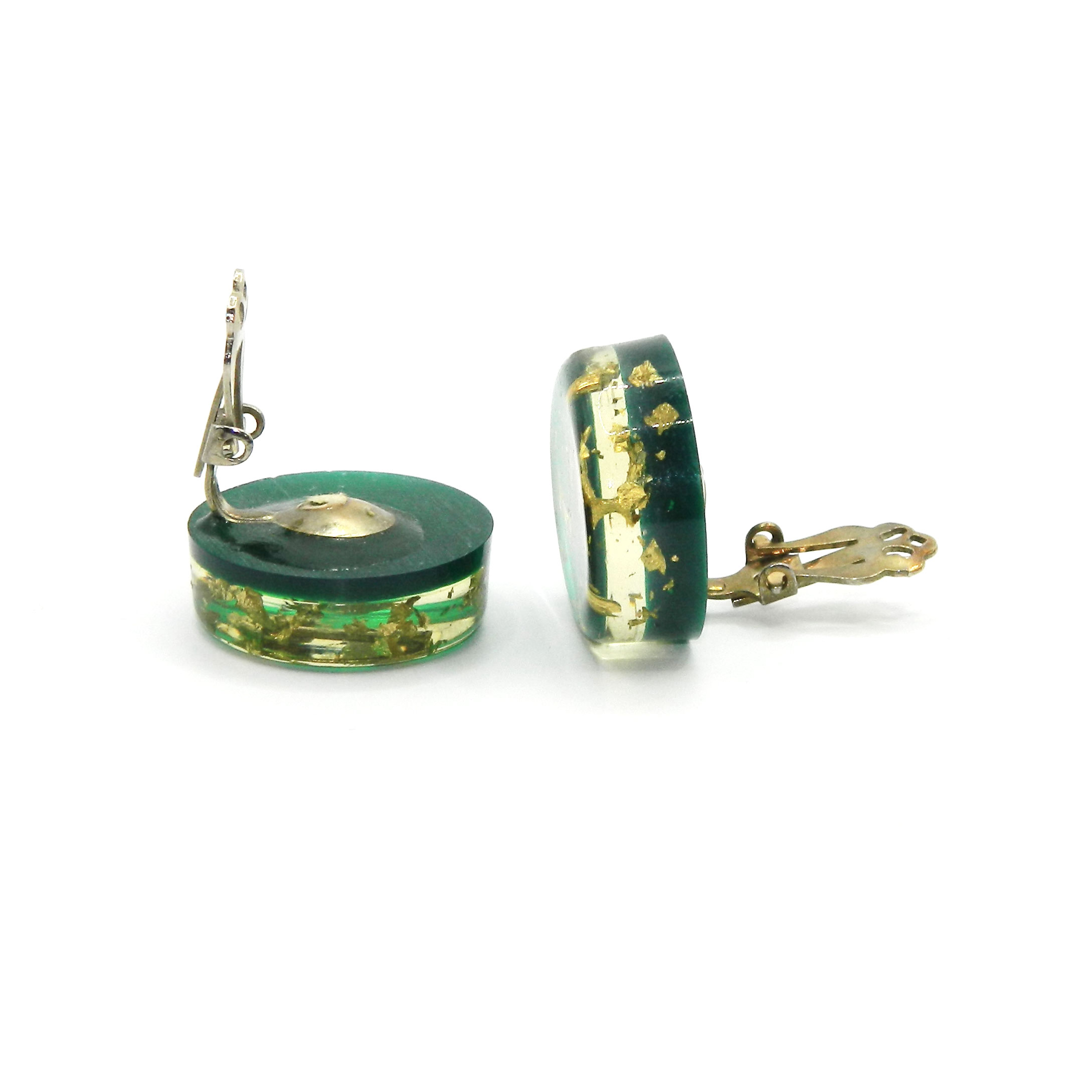 Gold flake resin earrings