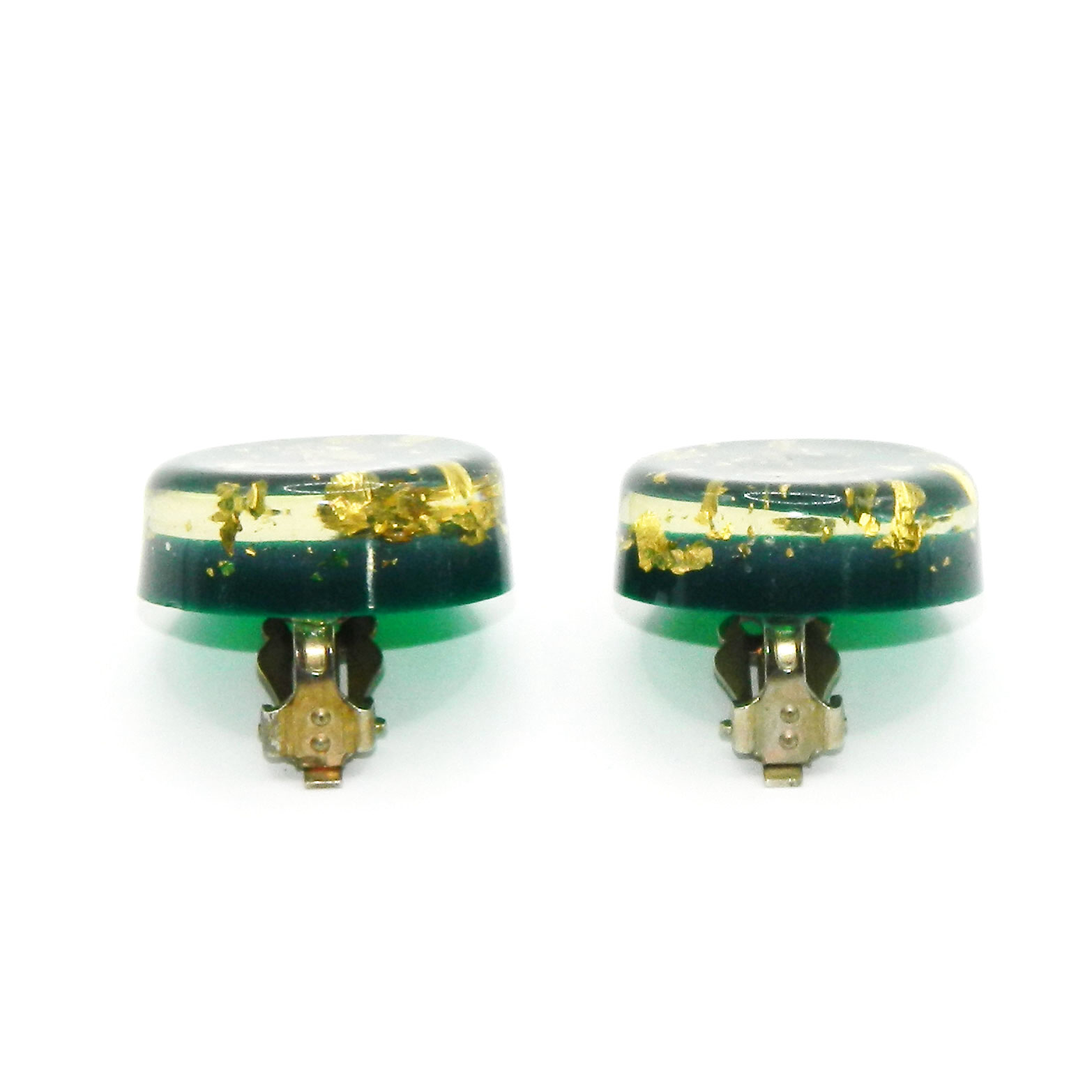 Gold flake resin earrings