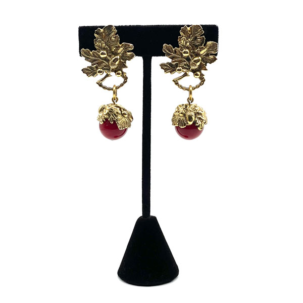 Oak leaf and acorn drop earrings